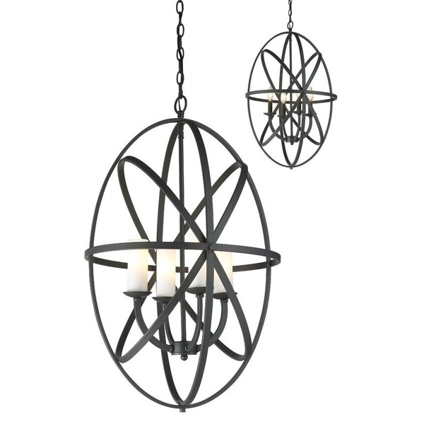 Z-Lite Aranya 4 Light Pendant, Bronze & Matte Opal 6027-4L-BRZ - main